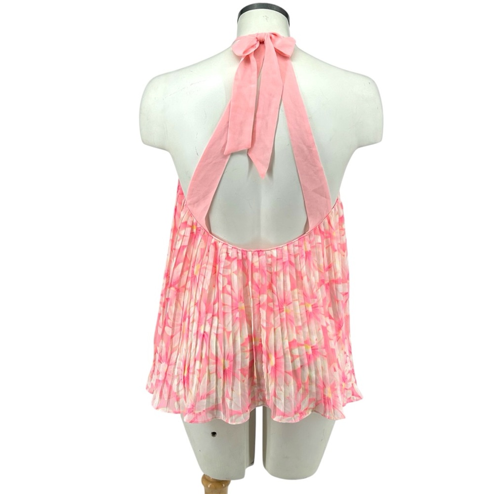 Victoria’s Secret Floral Jewel Neck Open Back Accordion Pleat Babydoll Nightie - Picture 6 of 11